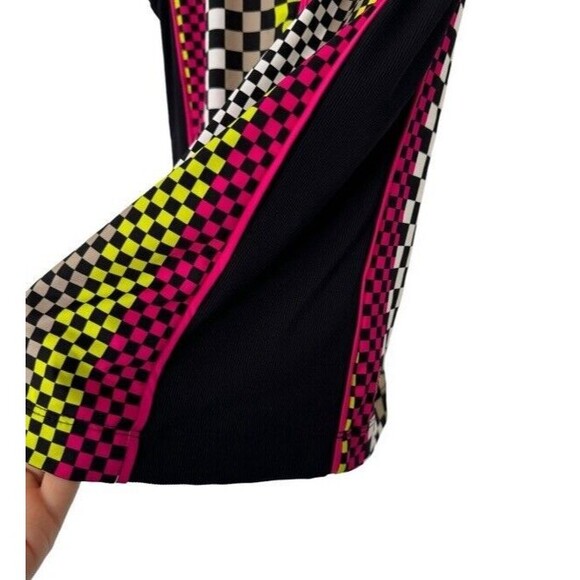 Kinona Golf Keep It Covered Tank Top Athletic Sleeveless Check Neon Retro Small - Picture 5 of 9